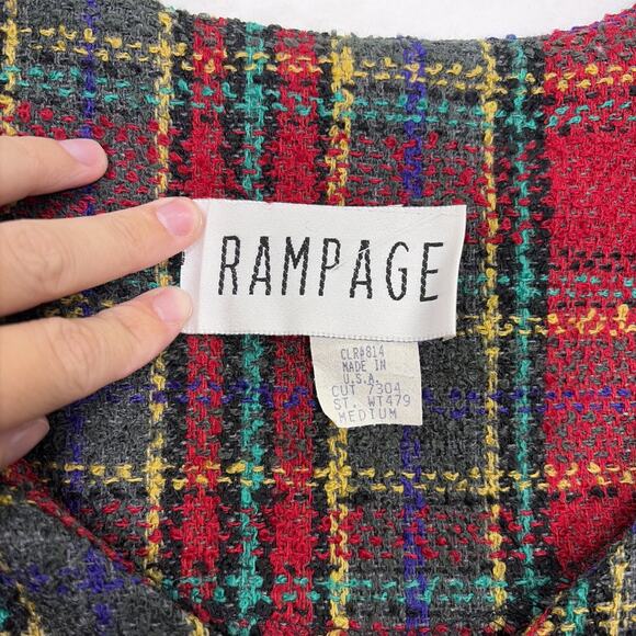 Rampage Plaid Tweed Vest & Skirt Size Medium Vintage Preppy Benefits Charity - Picture 3 of 16